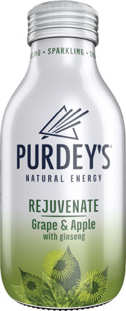 Purdey's Natural Energy Rejuvenate Sparkling Grape & Apple with Ginseng  Bottle 330ml